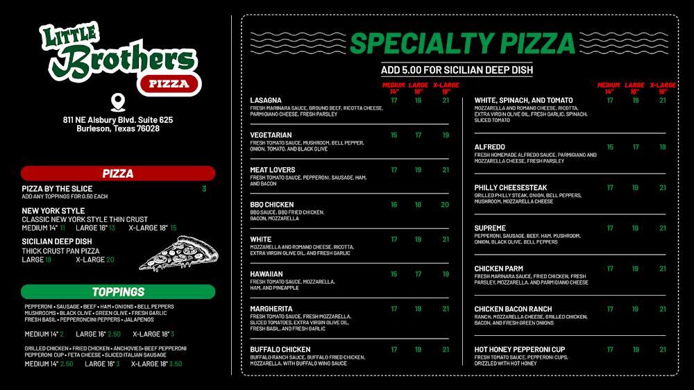 Little Brothers Pizza Menu image 3